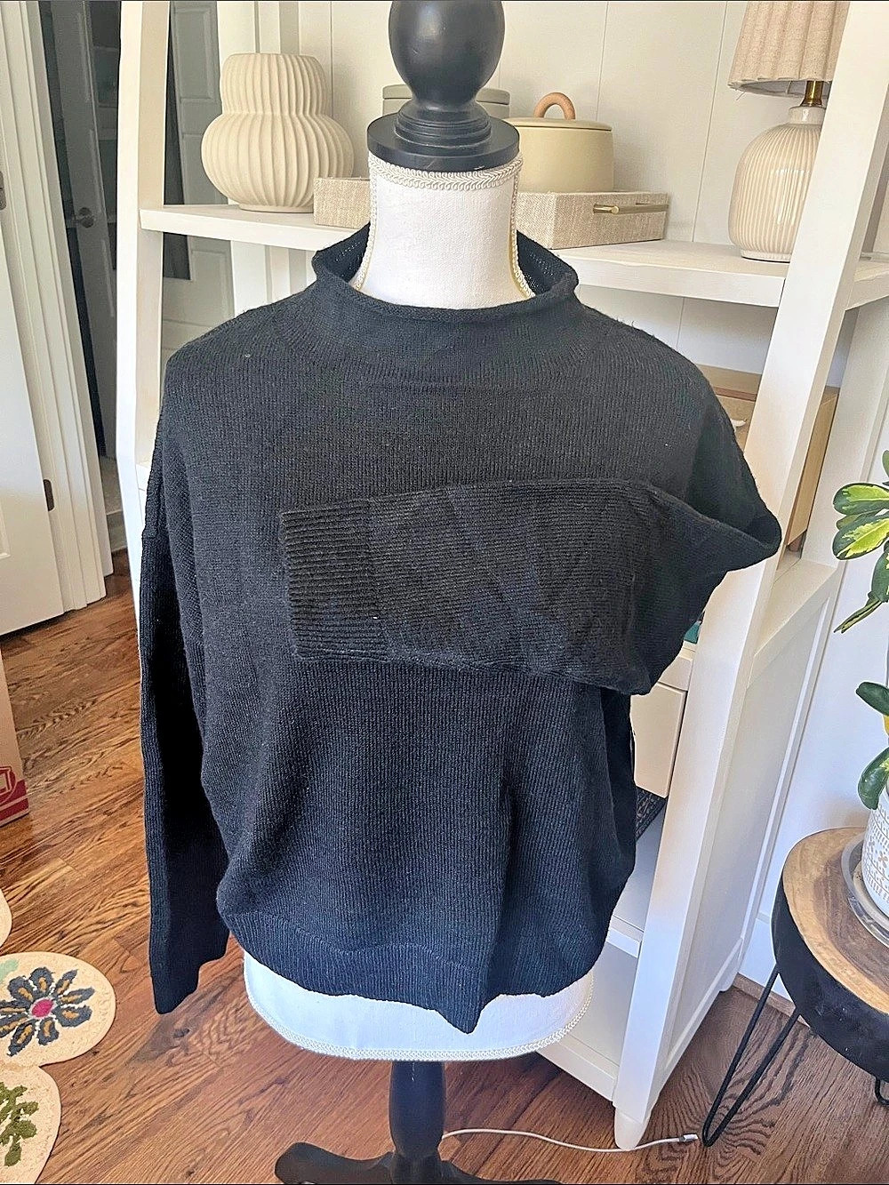 Sonoma Black Crew Neck Sweater Size XS NEW WITH TAGS
